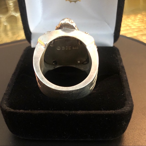 🏍 Silver & Onyx Motorcycle Ring - Picture 11 of 13